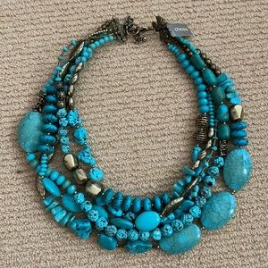Chicos turquoise beaded necklace, nwt, 20”